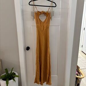 Bardot Malinda Slip Dress Burnt Orange Satin Backless Midi Women's size Large
